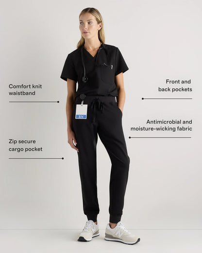 AeraFlex Scrub Joggers - XS / Bold Black
