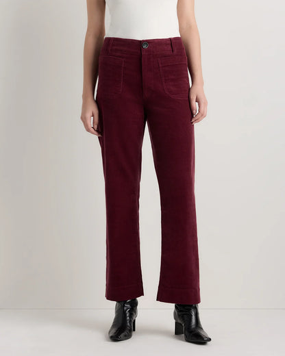 Organic Stretch Corduroy Cropped Wide Leg Pants - 0 / Black