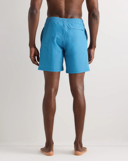 Italian Swim Trunks - 7" - XS / Navy Diamond Geo