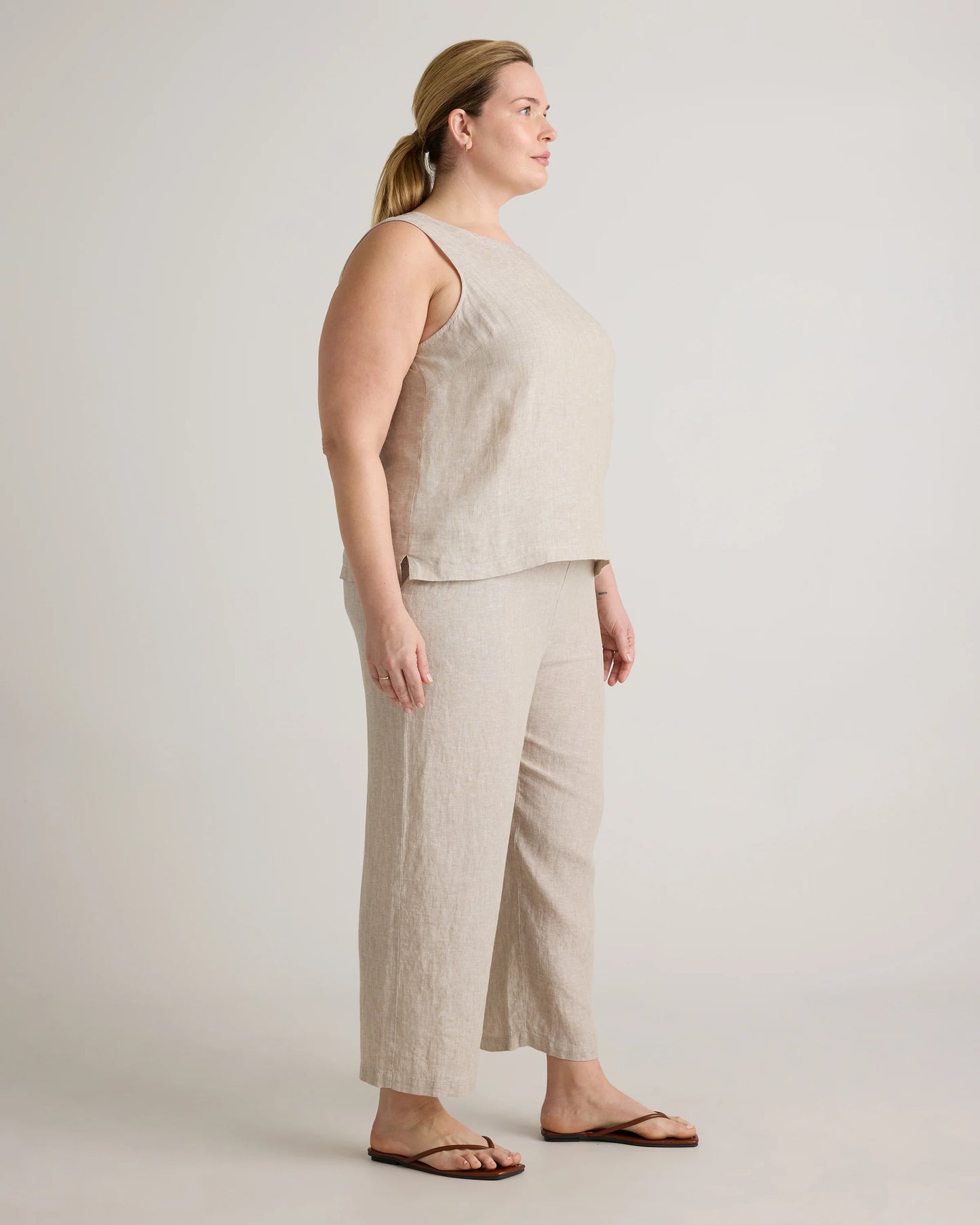 100% European Linen Pants - 1X / Bayberry Olive