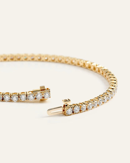 14K Gold Lab Grown Diamond Tennis Bracelet - 4ctw - 6.5" / Yellow Gold