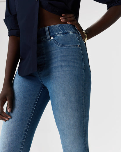 Nina Stretch Pull-On Kick Flare Jeans - XS / Raven Black