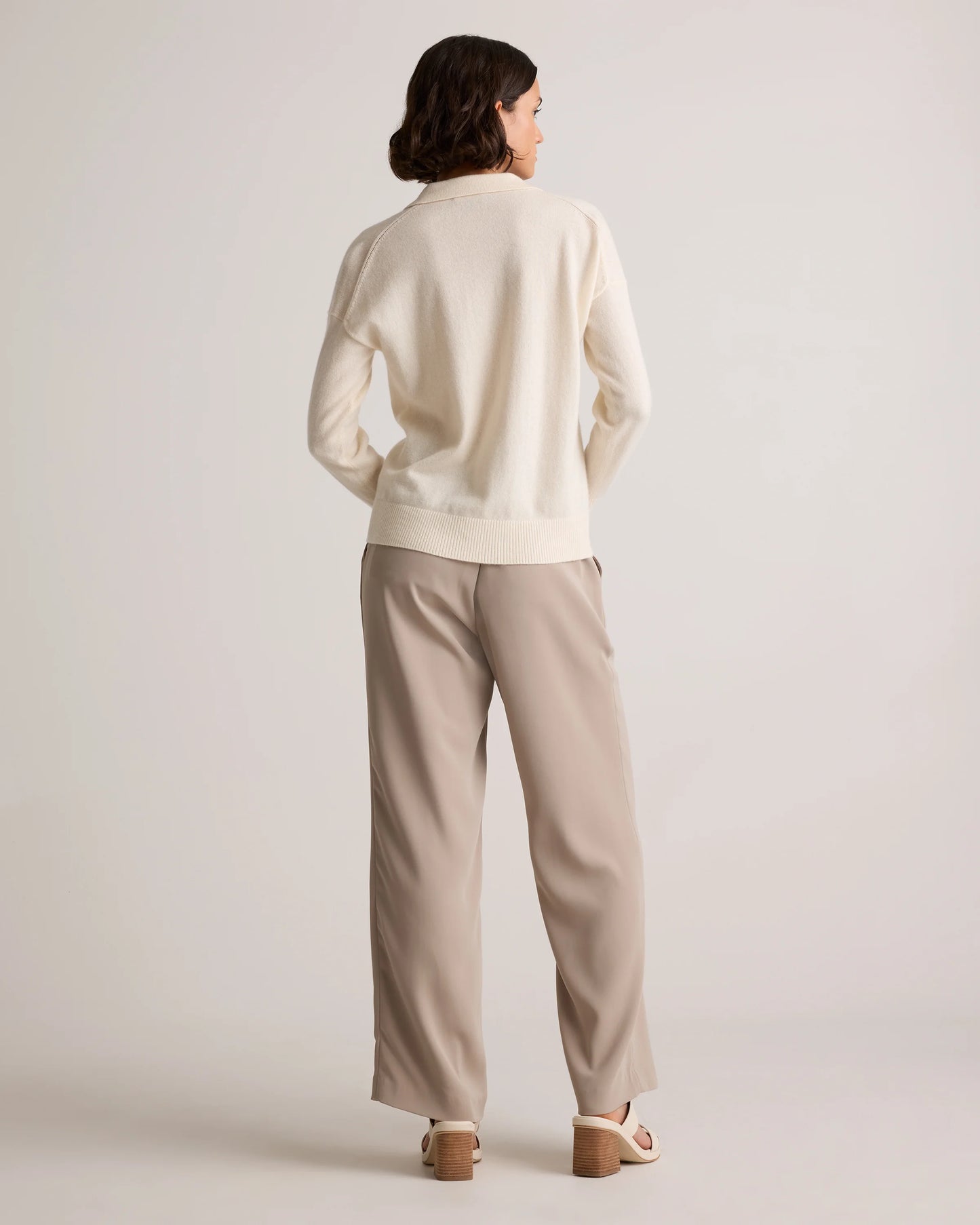 Mongolian Cashmere Polo Sweater - XS / Pale Custard Yellow