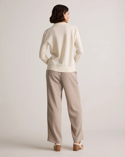Mongolian Cashmere Polo Sweater - XS / Pale Custard Yellow