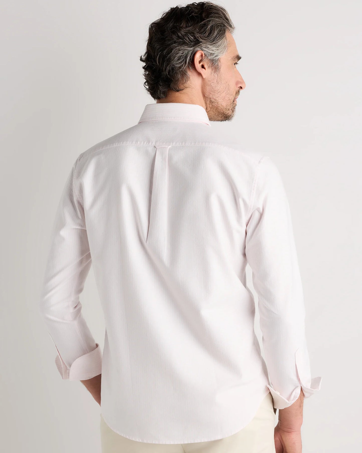 100% Organic Cotton Oxford Shirt - XS / Light Pink Stripe