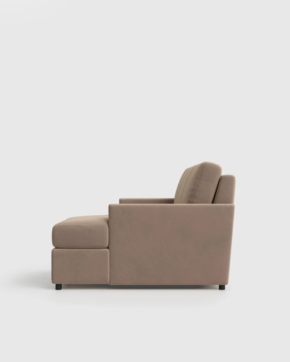 Brennan Chaise Sectional in Performance Velvet - Right Arm / Pine