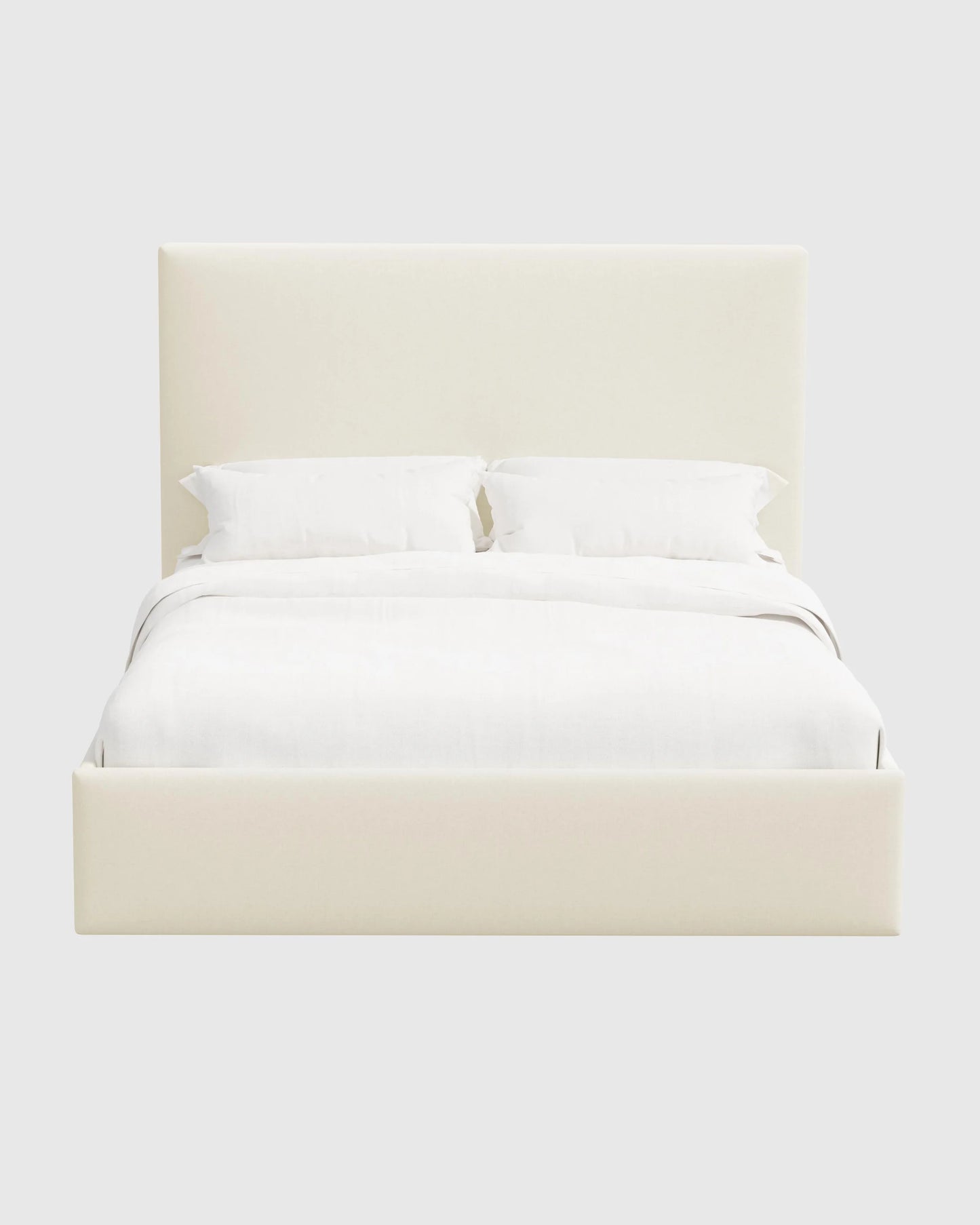 Square Bed in Performance Linen - Full / Ivory