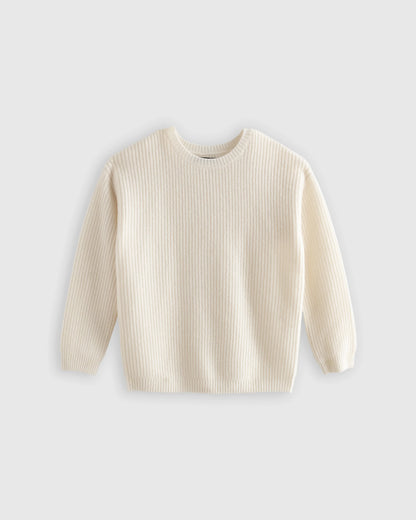 Washable Cashmere Fisherman Tunic Sweater - 6 / Oatmeal