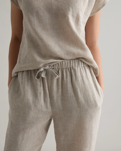 100% European Linen Pajama Set - XS / French Blue