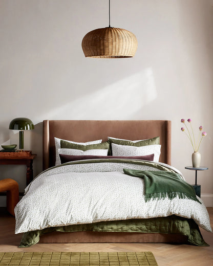 Organic Crisp Percale Floral Duvet Cover Set - Twin / Toffee Florette