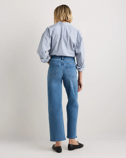 Bella Stretch Patch Pocket Wide Leg Jeans - 24 / Seaside Blue