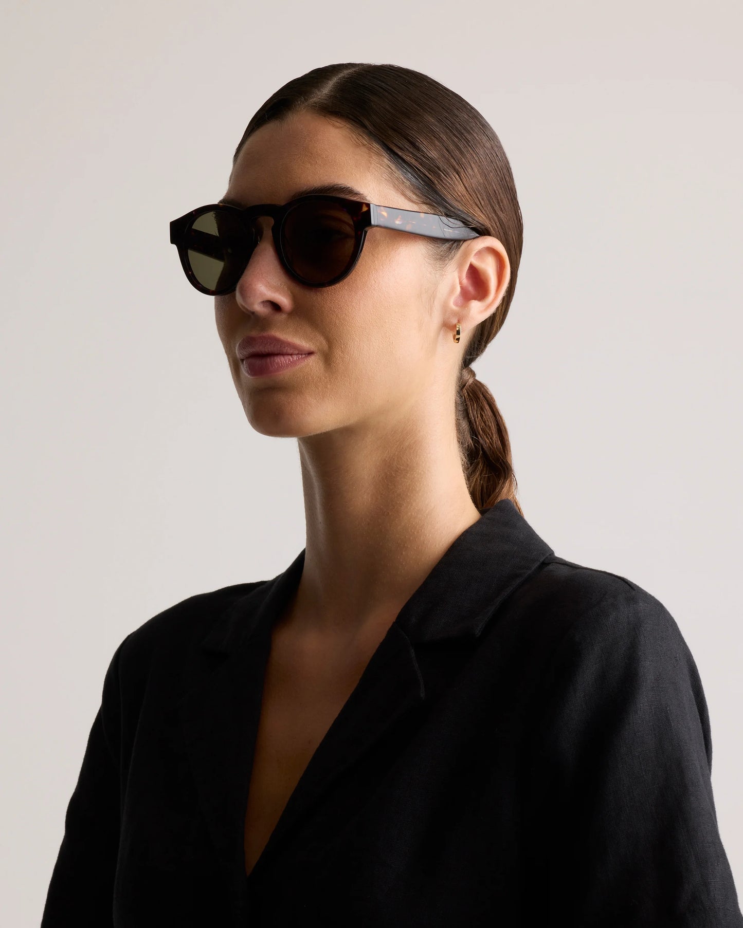 Tuscon Polarized Acetate Sunglasses - One Size / White Tortoise with Green lens