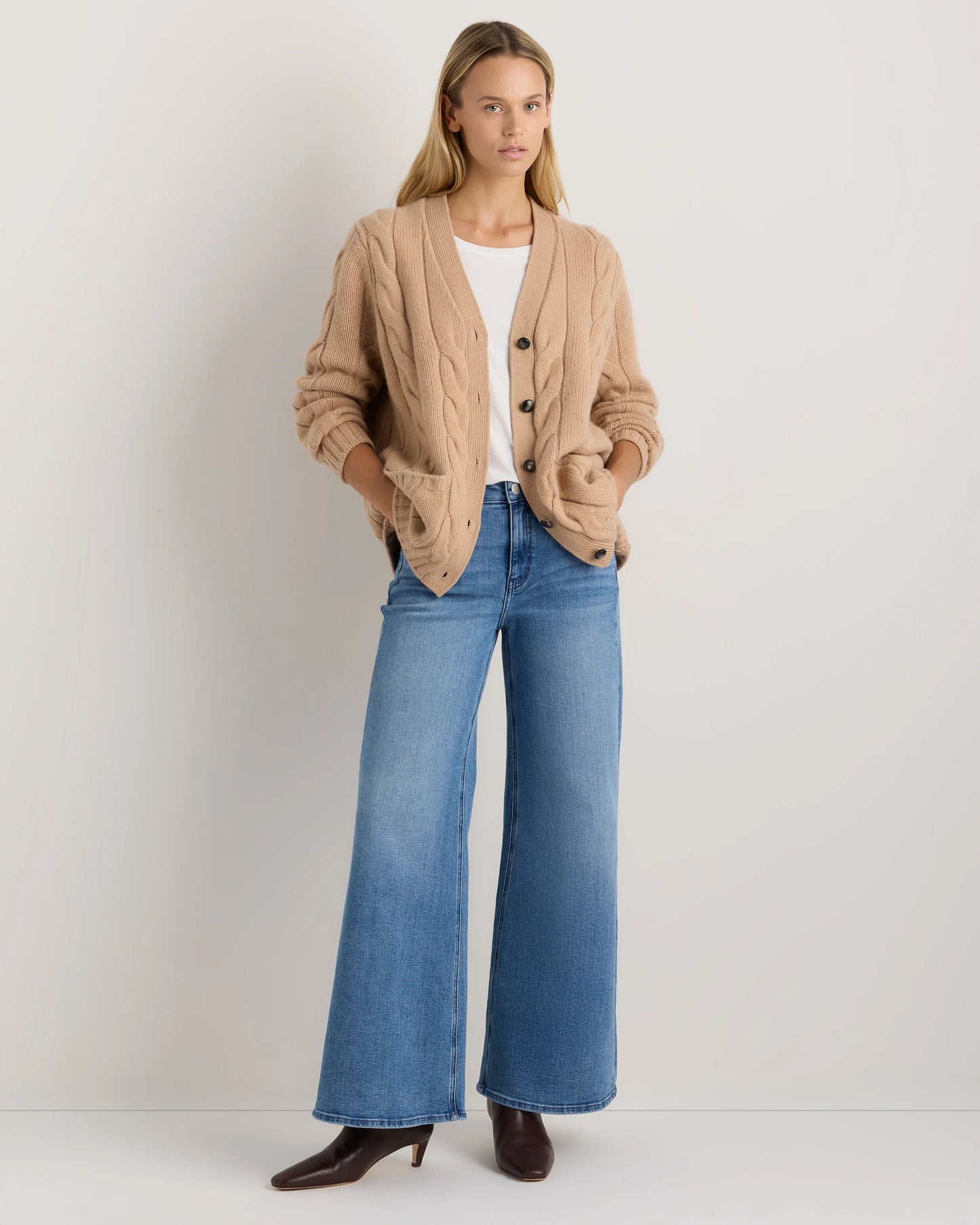 Luxe Baby Cashmere Cable Cardigan - XS / Pearled Ivory