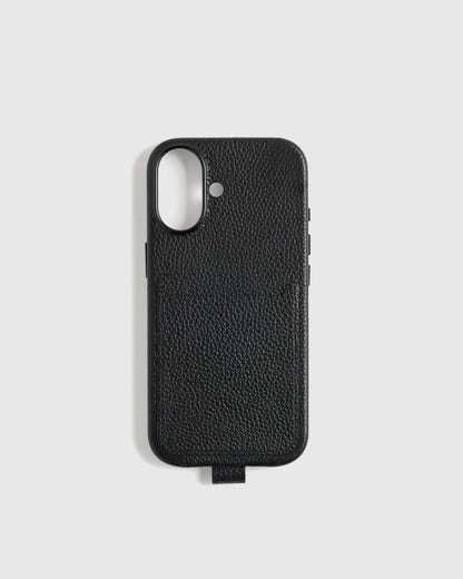 Italian Leather Phone Crossbody Case - 17 / Black