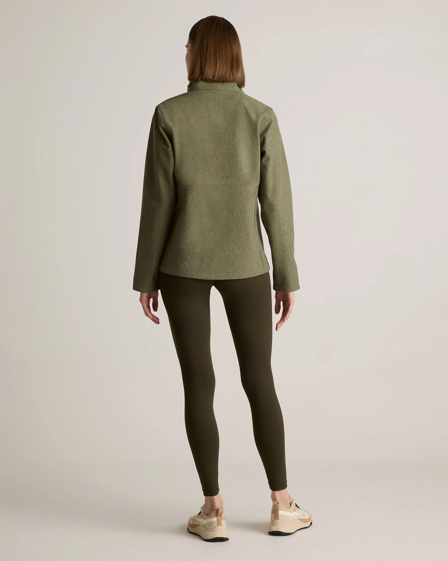 Softshell Fleece-Lined Full-Zip Jacket - XS / Heather Deep Navy