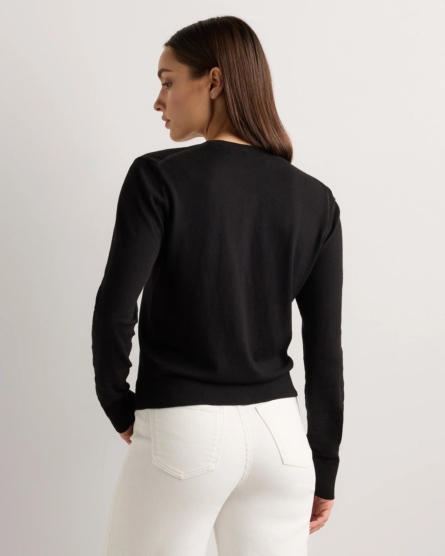 Lightweight Cotton Cashmere Crew Cardigan - XS / Heather Oatmeal
