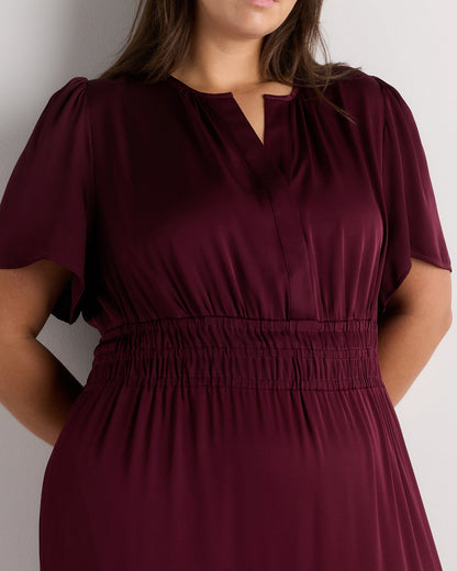 Washable Stretch Silk Tiered Maxi Dress - 1X / Navy