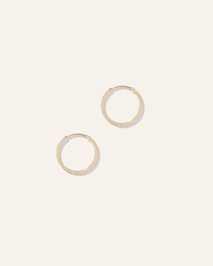 14K Gold Diamond Pave Hoops - One Size / Yellow Gold