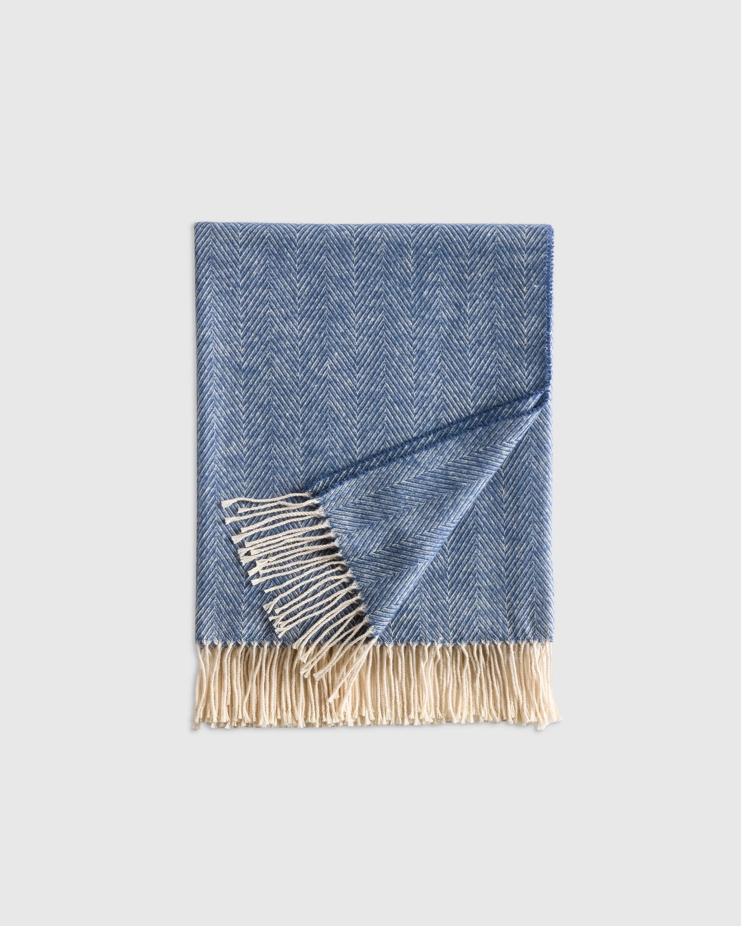 Lightweight Italian Cotton Herringbone Throw - One Size / Mushroom