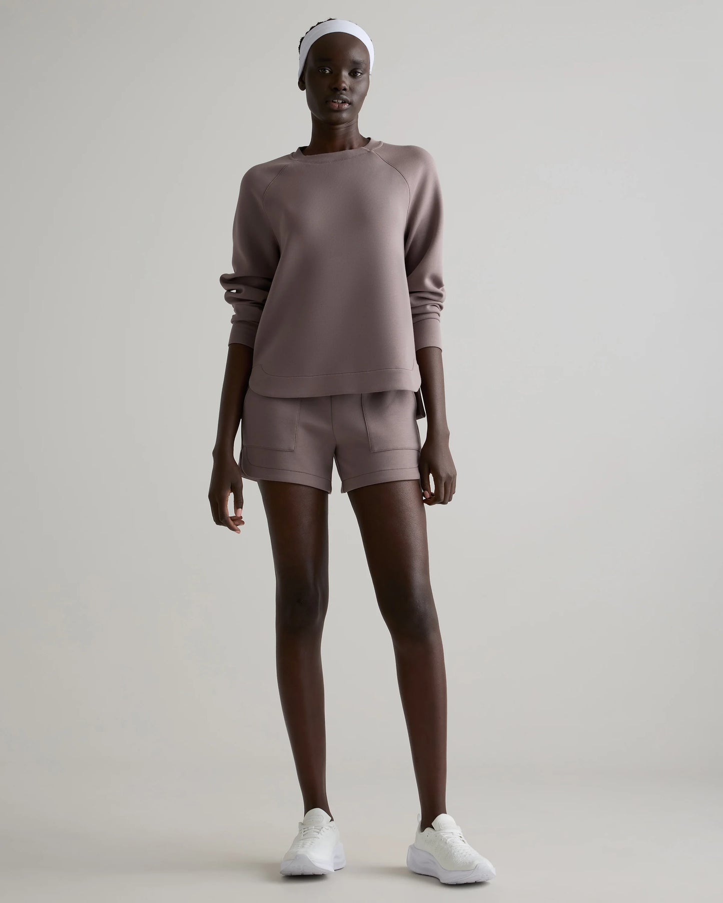 CloudComfort High-Rise Sweatshorts - XS / Pebble Beige