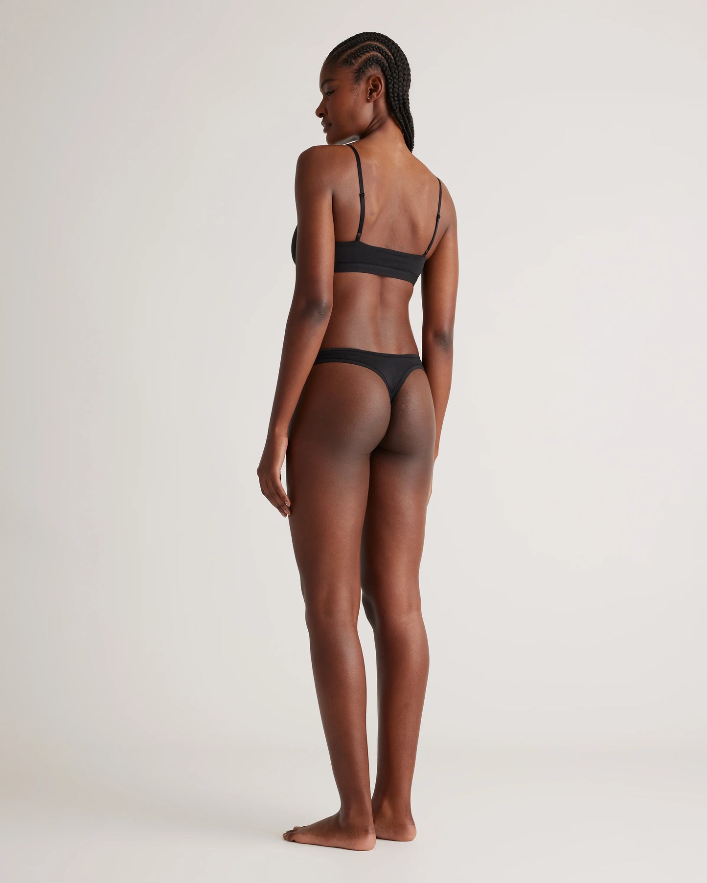 Organic Cotton High-Cut Thong (6-pack) - XS / Black/Soft White/Ocean