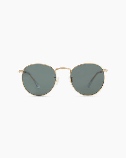 Hugo Polarized Stainless Steel Sunglasses - One Size / Gold with Green lens