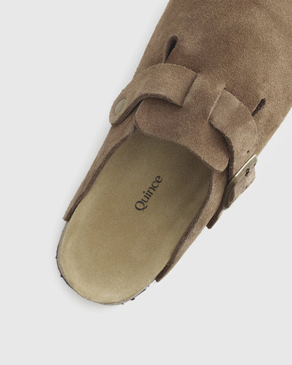 Water Repellent Suede Clog Mule - 5 / Dune