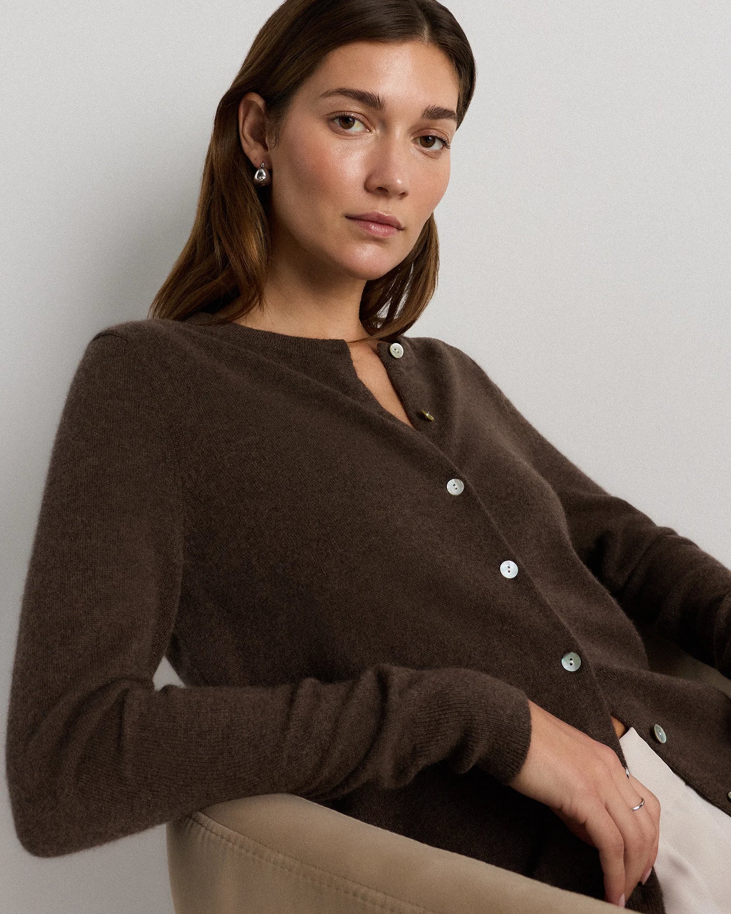 Mongolian Cashmere Cardigan Sweater - XS / Black