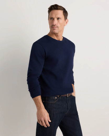 100% Organic Cotton Slub Long Sleeve Tee - S / Classic White