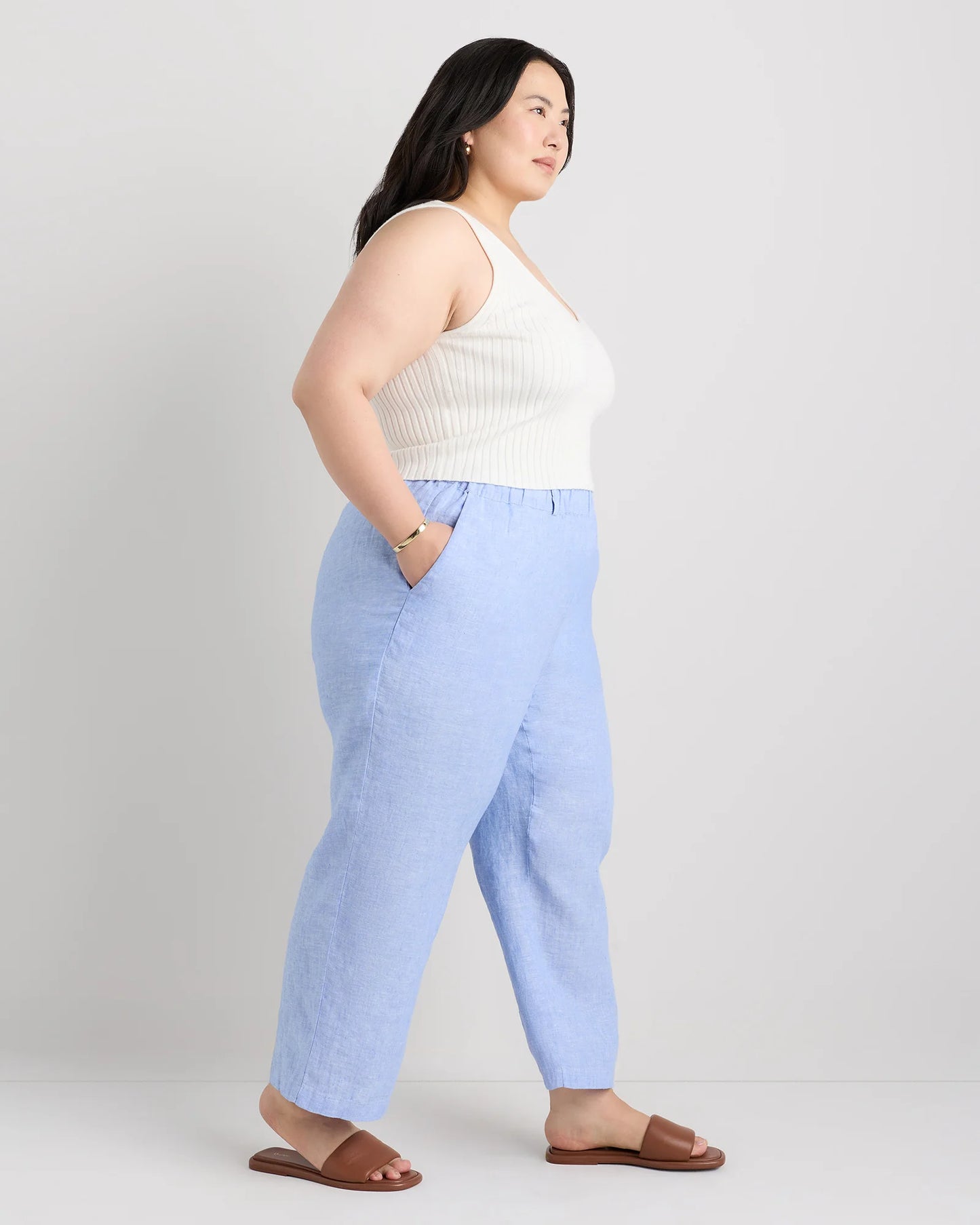 100% European Linen Pants - 1X / Bayberry Olive
