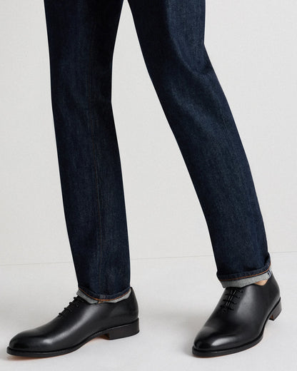 Calfskin Leather Plain Toe Oxford - 7 / Black