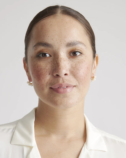 Triple Freshwater Pearl Hoops - One Size / Gold Vermeil