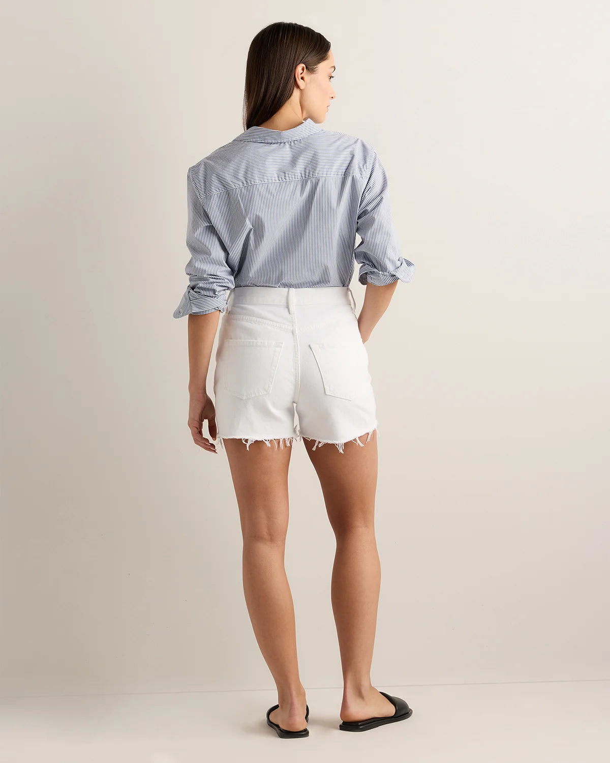 Bella Rigid Cut Off Shorts - 24 / Powder Blue Distressed Fray