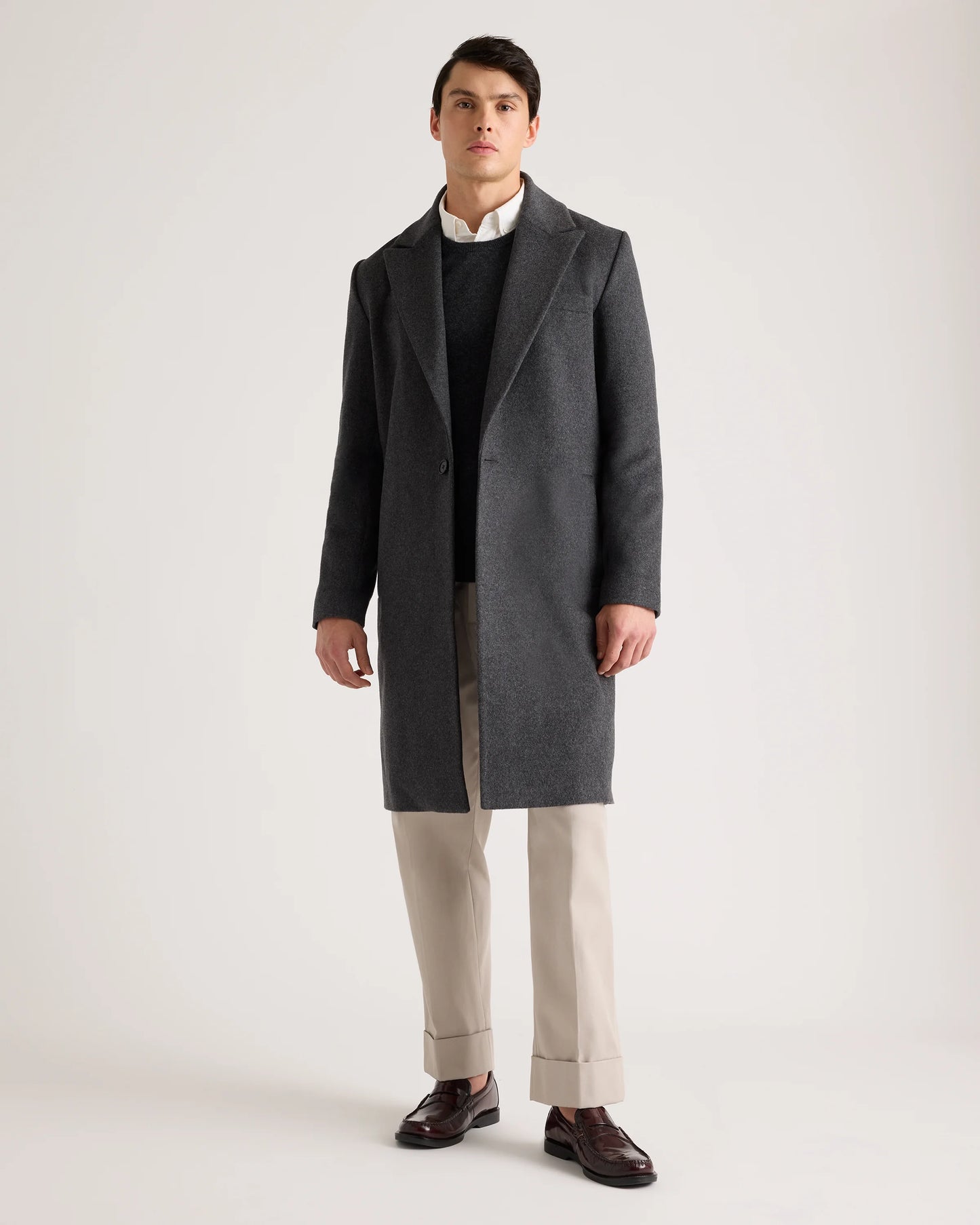 Italian Wool Belted Overcoat - S / Caramel