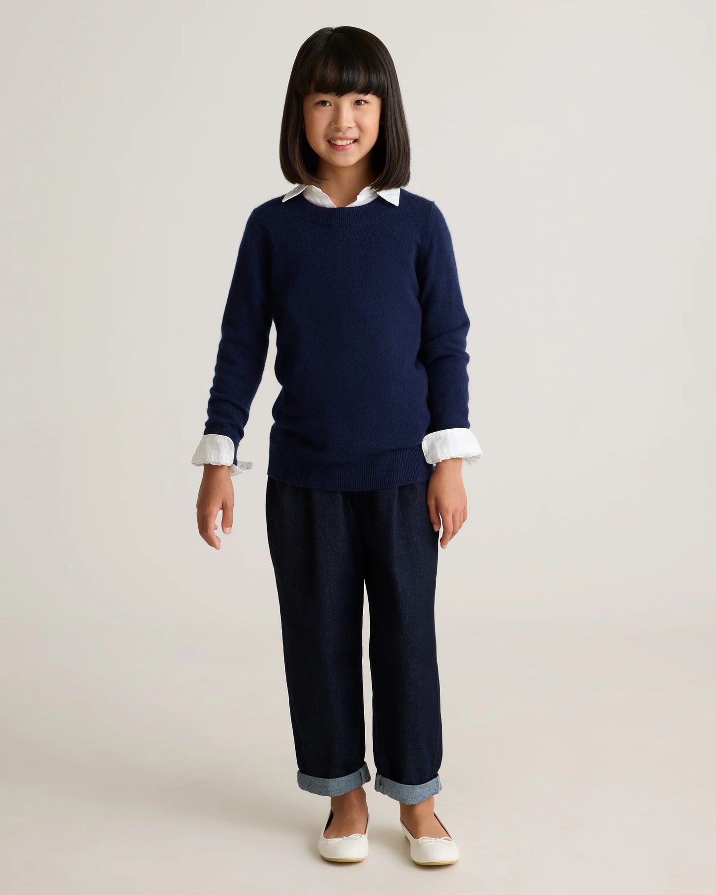 Washable Cashmere Crewneck Sweater - 6 / Heather Grey