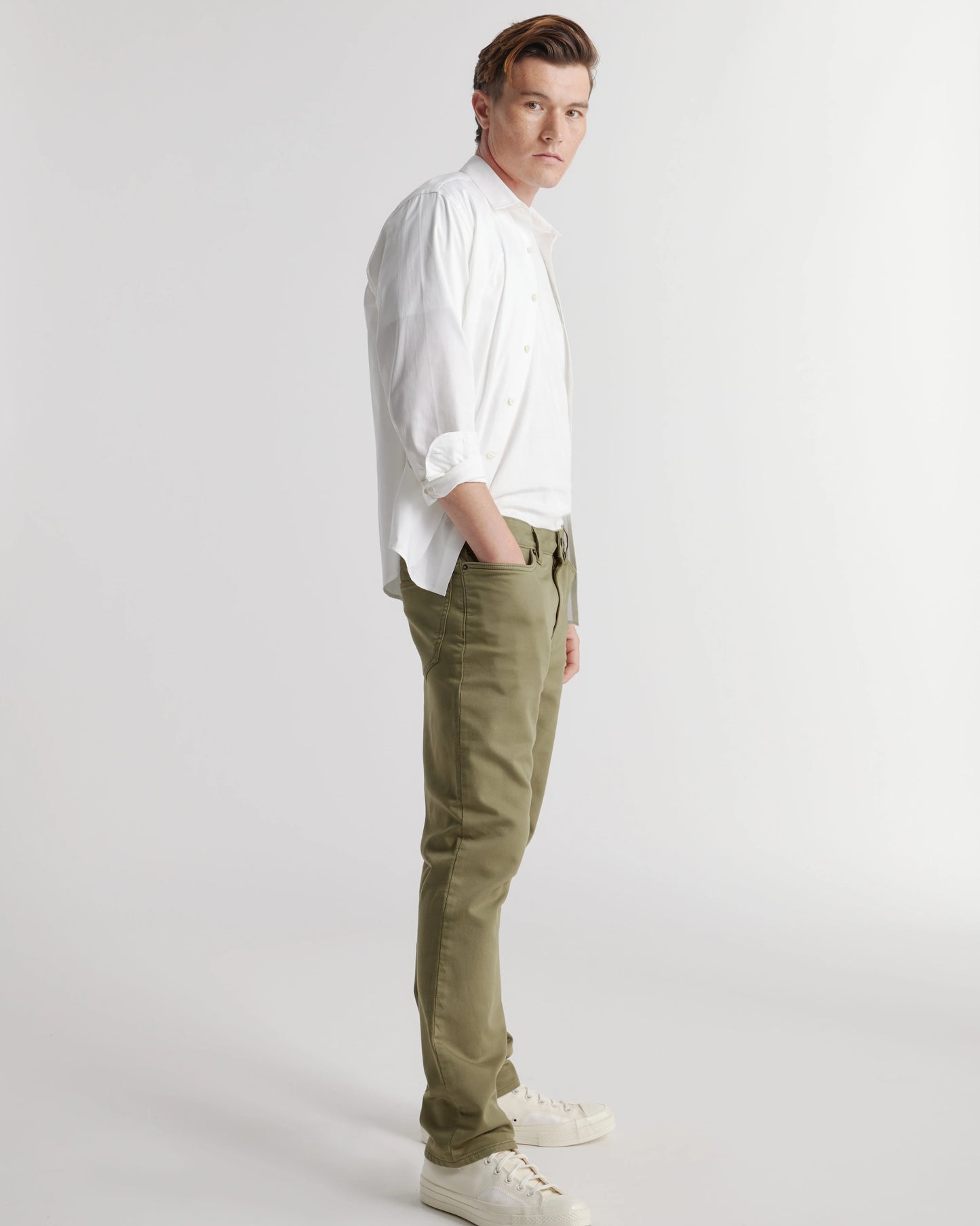 Comfort Stretch Traveler 5-Pocket Pants - Straight - 28X30 / Military Olive