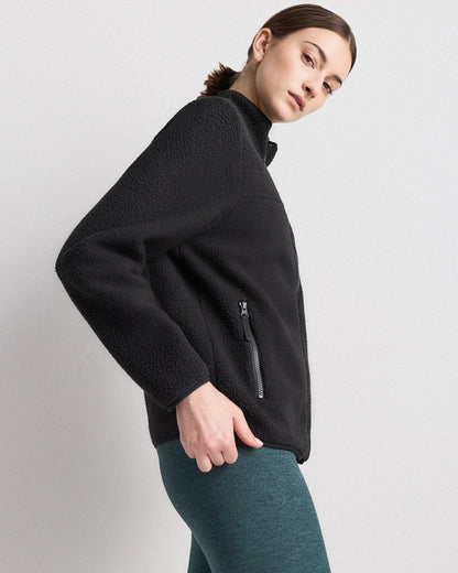 Sherpa Full-Zip Jacket - XS / Deep Navy/Spa Blue