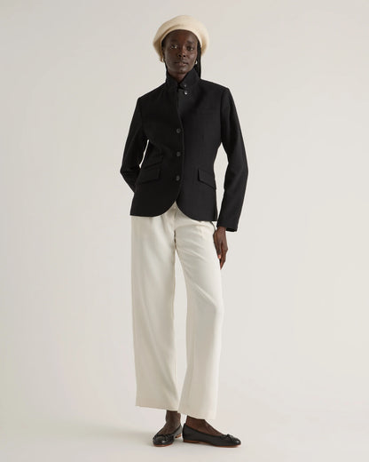Italian Wool Stand Collar Blazer - XS / Warm Camel