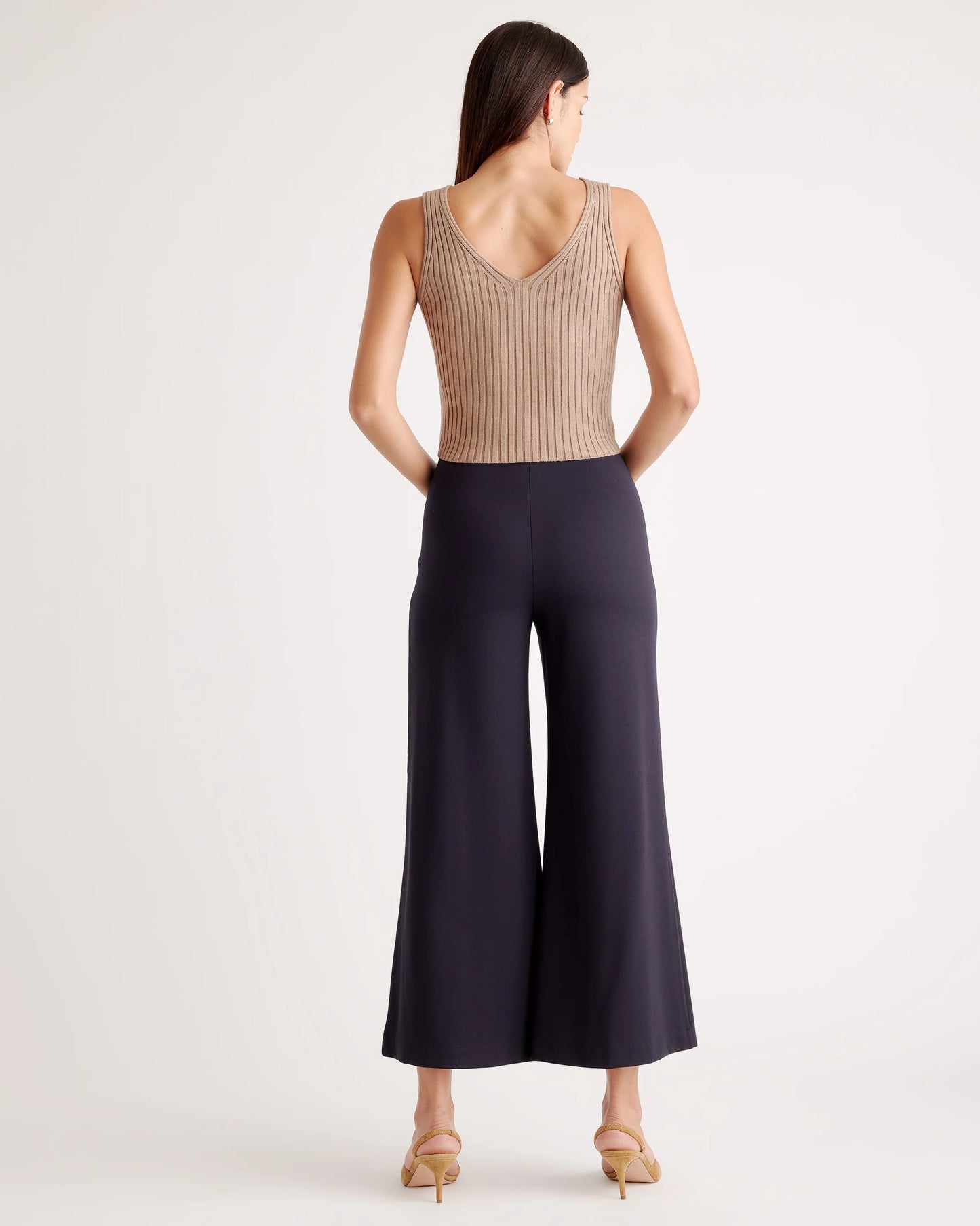 Ultra-Stretch Ponte Super Wide Leg Ankle Pants - XS / Olive