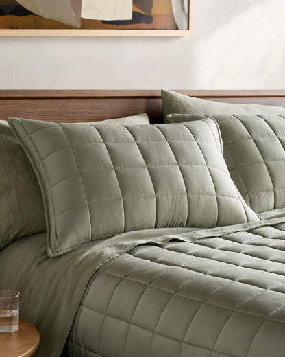 Bamboo Box Quilt - Twin / Sage