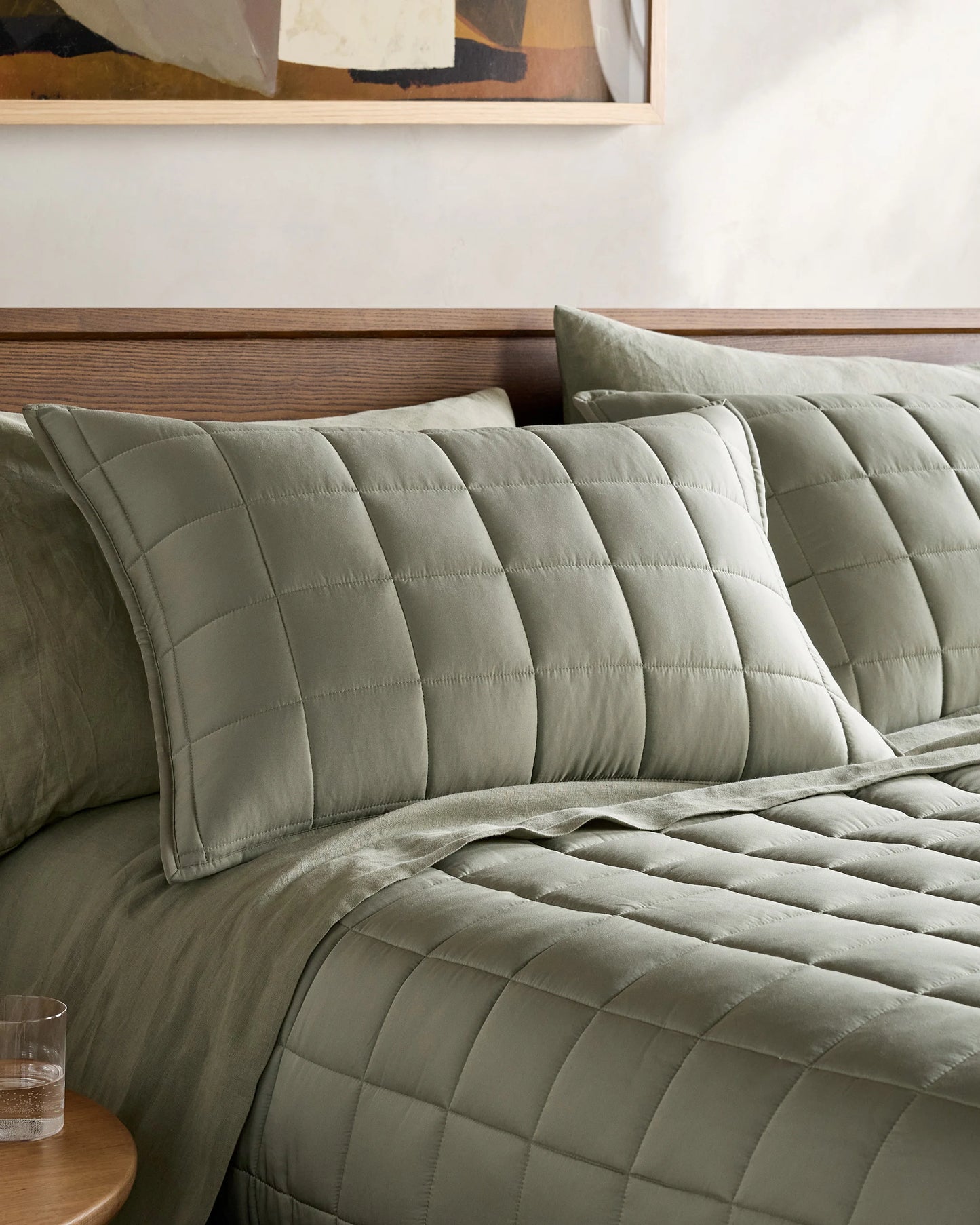 Bamboo Box Quilt Set - Twin / Sage