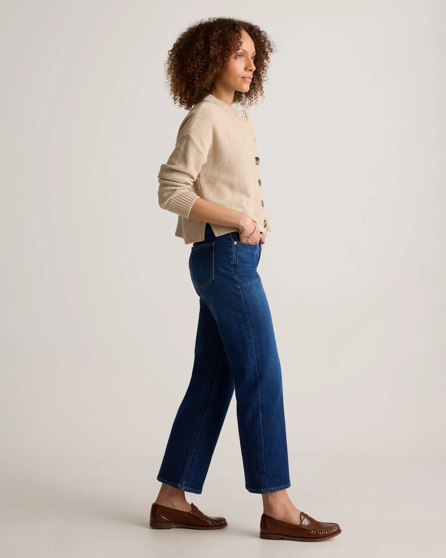 Bella Stretch Cropped Straight Jeans - 24 / Stormy Blue
