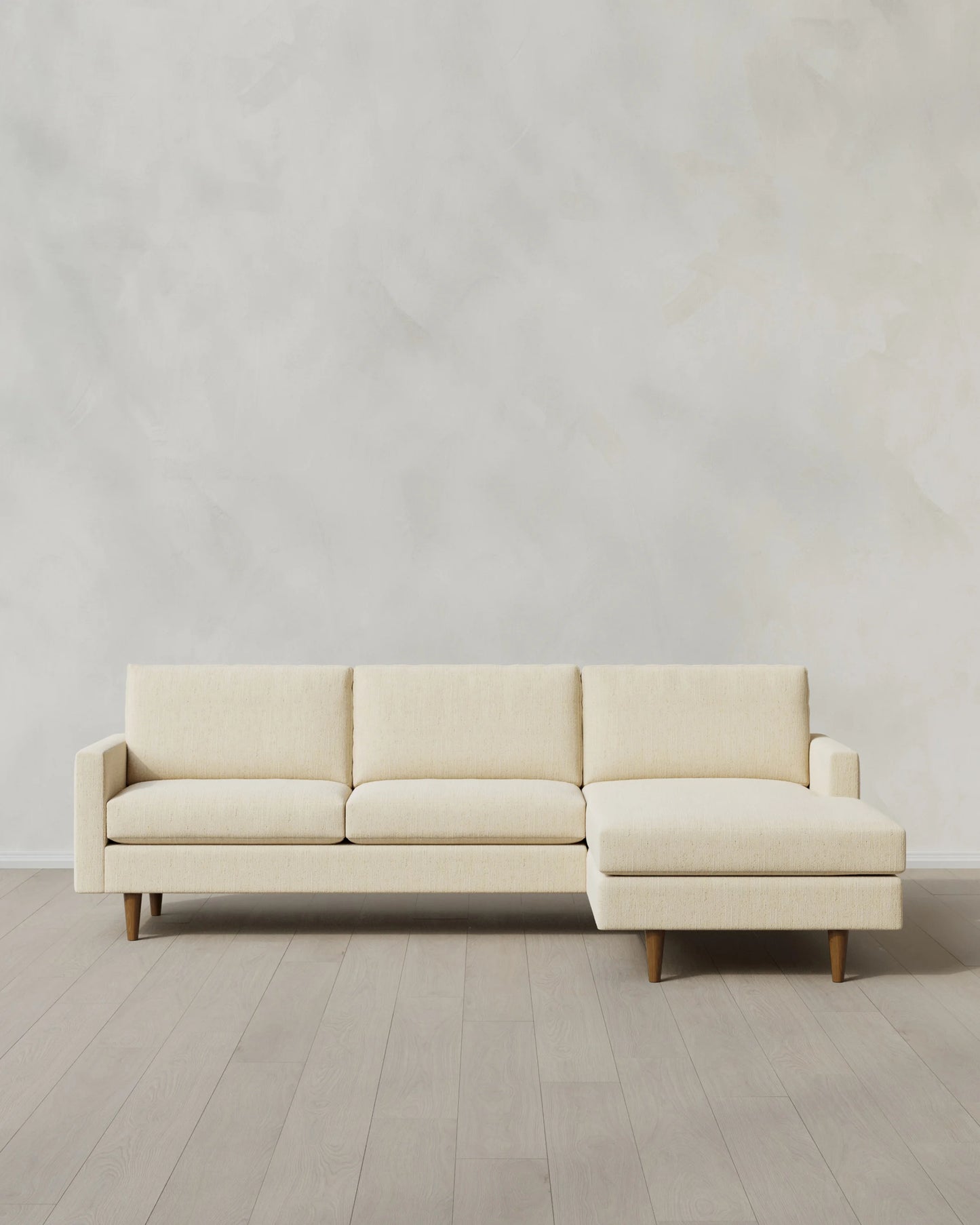 Atlas Midcentury Chaise Sectional in Performance Chenille Linen Blend - 106" Right Arm / Sorrell