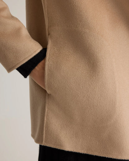 100% Mongolian Cashmere Double-Faced Open Blazer - XS / Camel