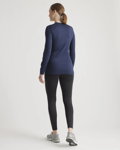 100% Merino Wool All-Season Long Sleeve Base Layer - XS / Black