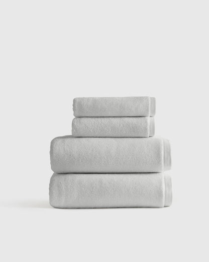 Plush Organic Turkish Cotton Bath Bundle (4 pieces) - One Size / White