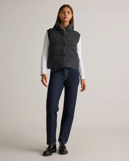Mongolian Cashmere Puffer Vest - XS / Black
