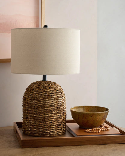 Arched Seagrass Table Lamp - One Size / Brown