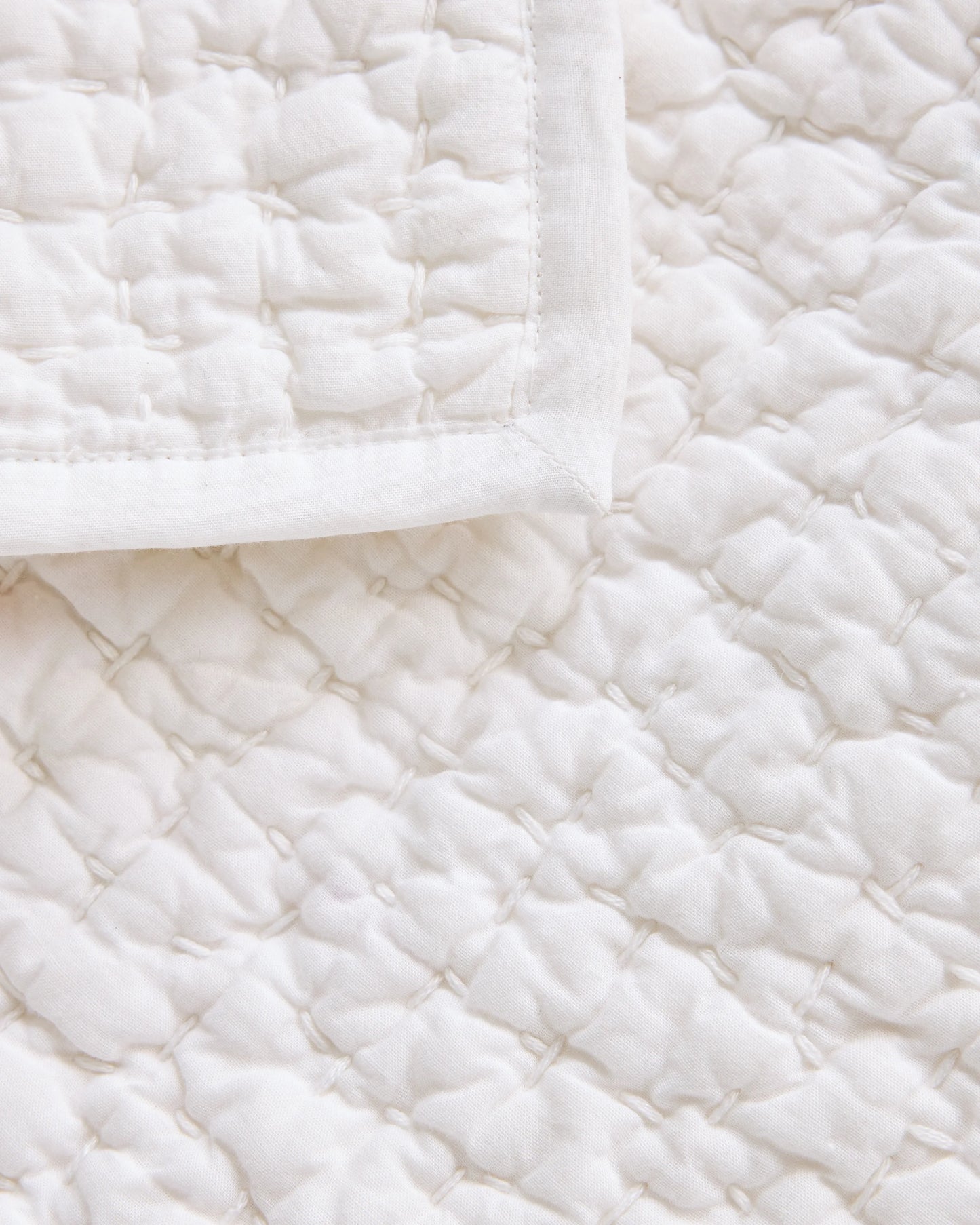 Organic Cotton Hand Stitched Quilt Set - Twin / Stone