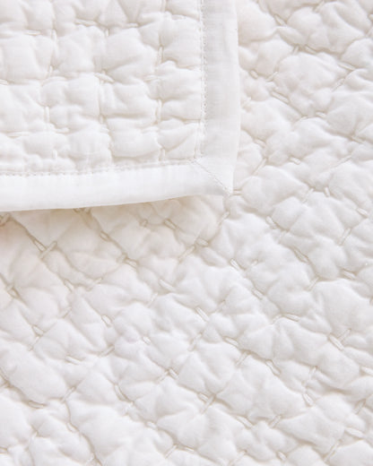 Organic Cotton Hand Stitched Quilt Set - Twin / Stone